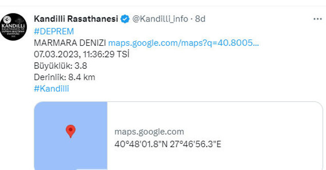 Marmara Denizi'nde korkutan deprem! Kandilli son depremin şiddetini açıkladı - Resim: 0