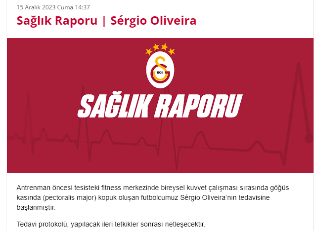 Galatasaray'da Sergio Oliveira şoku! Antrenman öncesi büyük talihsizlik... - Resim: 0