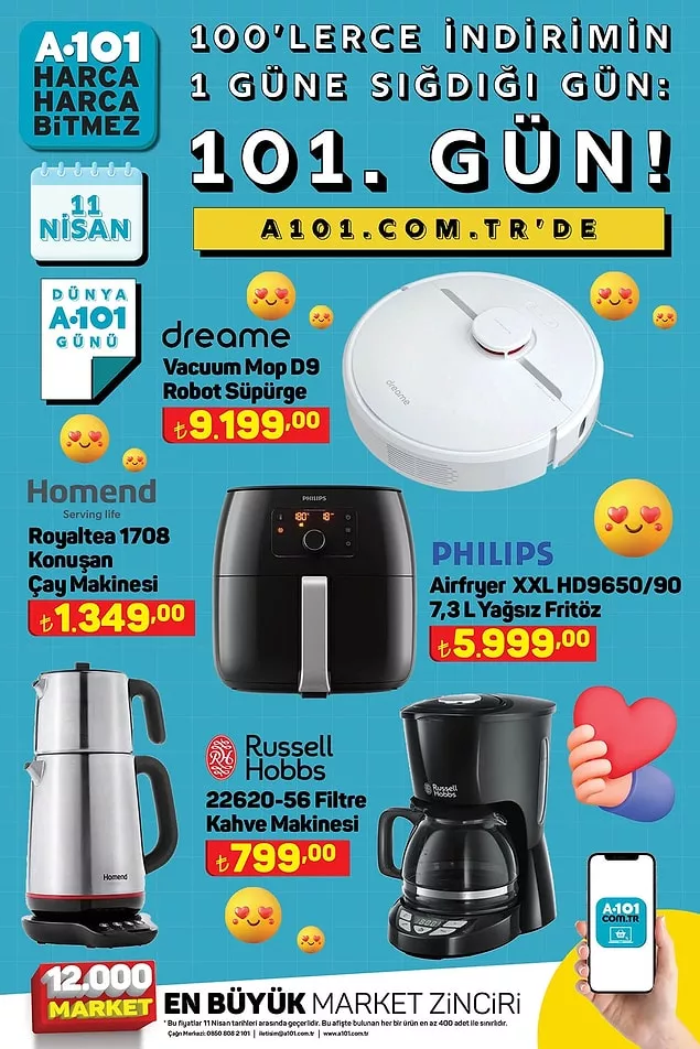 A101'de 11 Nisan çılgınlığı! İndirimli aktüel ürünler yayınlandı: İphone 11, Playstation 5 ve Robot süpürge... - Resim: 3