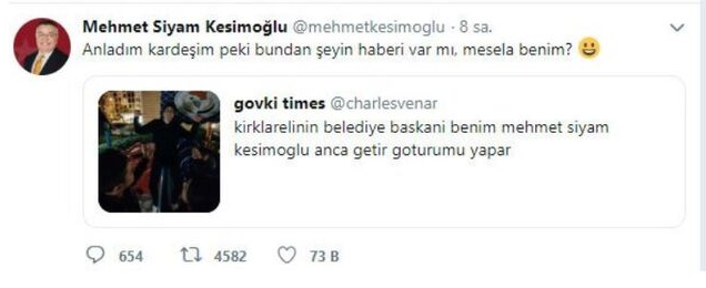 Kırklareli Belediye Başkanı Mehmet Siyam Kesimoğlu'nun Twitter'da bir gence verdiği yanıt olay - Resim: 0