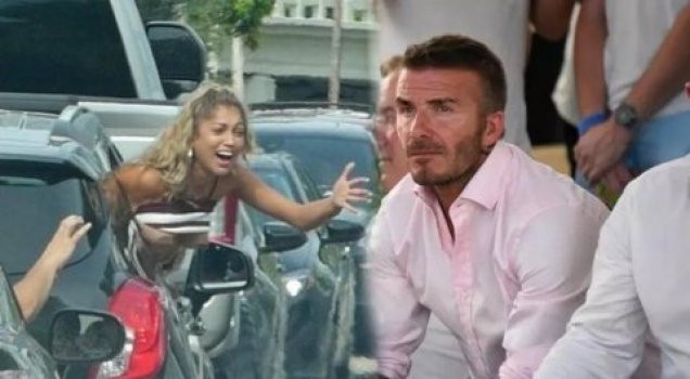 David Beckham’ı görünce göğüslerini açtı! - Resim: 1