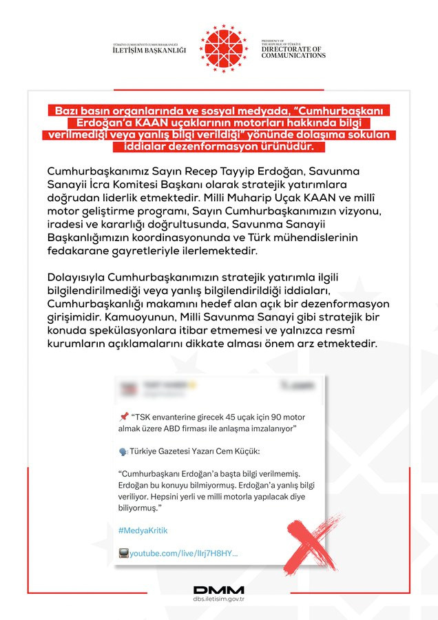 Cem Küçük'ün KAAN iddiasına DMM'den yanıt - Resim: 0