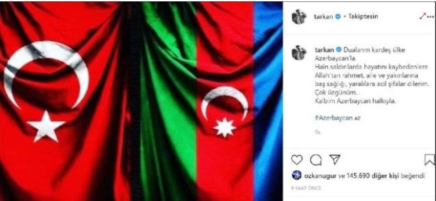 Tarkan'dan Azerbaycan için anlamlı paylaşım: "Kalbim Azerbaycan halkıyla" - Resim: 4