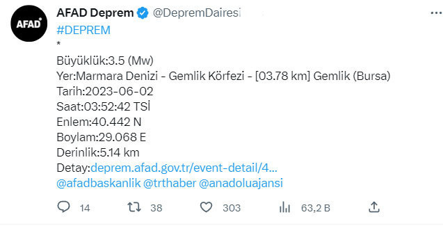 Marmara Denizi'nde deprem oldu! AFAD'dan açıklama var - Resim: 0