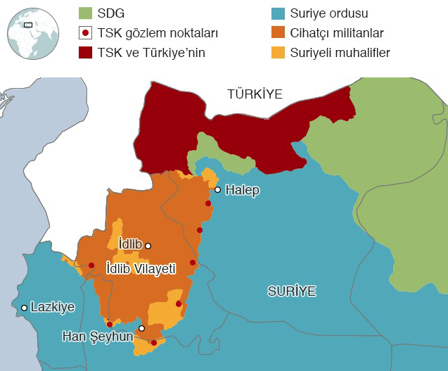 İdlib'den kaçan on binlerce sivil Türkiye sınırına dayandı - Resim: 1