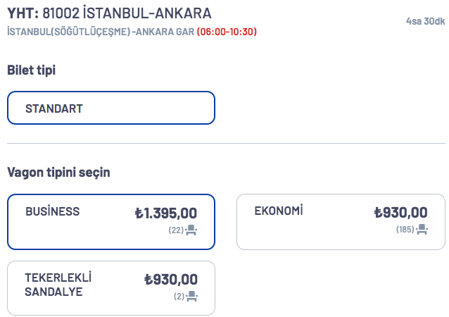 Hızlı tren kaç lira oldu? Zam geldi Ankara İstanbul Sivas Konya YHT bilet fiyatları - Resim: 2