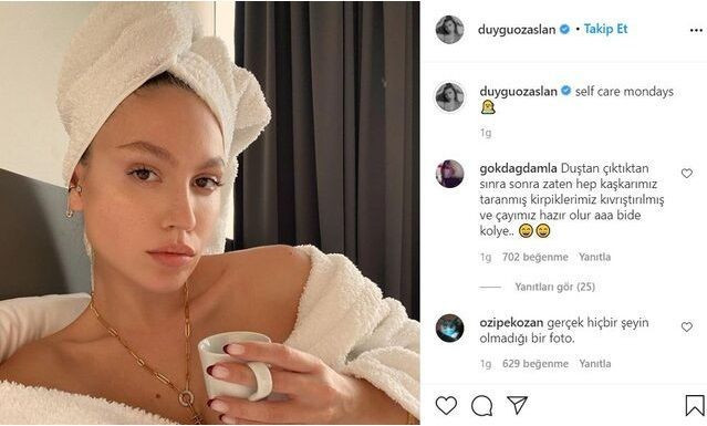 Duygu Özarslan bornozla poz verince takipçileri tarafından alay konusu oldu - Resim: 3
