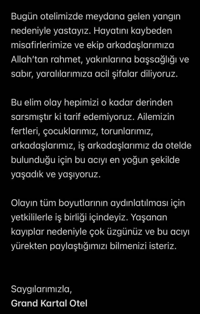 76 kişiye mezar olmuştu! Grand Kartal Otel'in yangın faciasıyla ilgili açıklaması tepki çekti - Resim: 2
