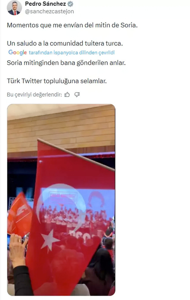İspanya Başbakanı Sanchez'den T&uuml;rk bayraklı paylaşım - Resim: 0