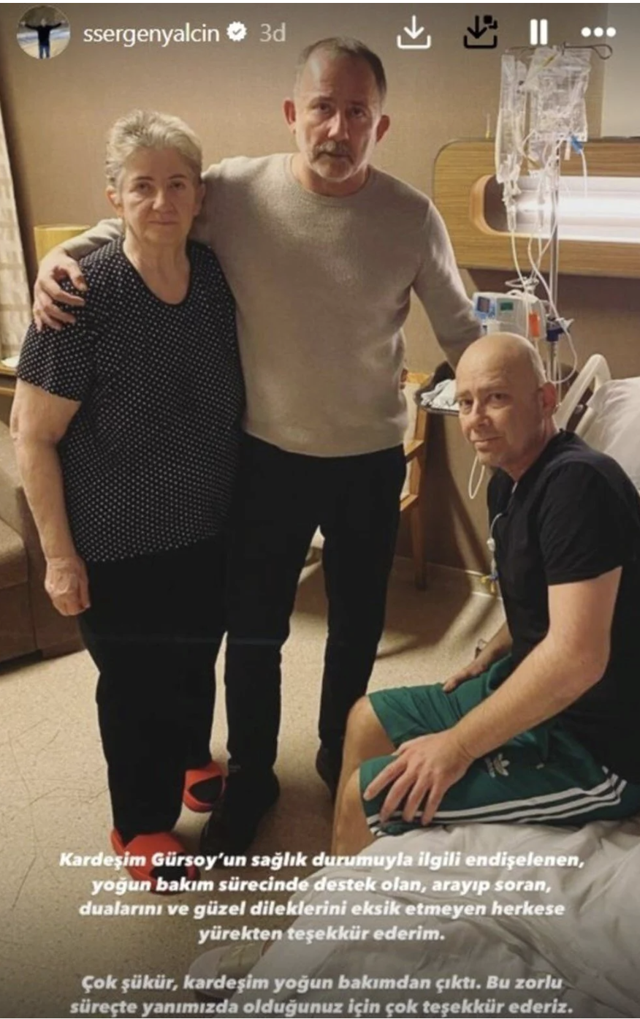 Sergen Yalçın bu fotoğrafla duyurdu! Gürsoy Yalçın yoğun bakımdan çıktı - Resim: 0