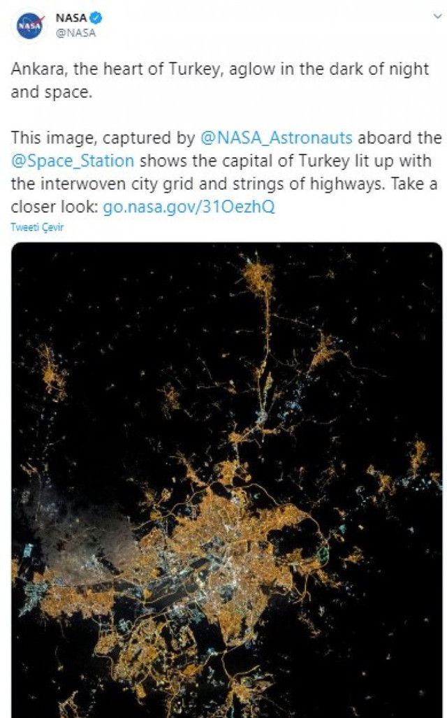 NASA, Ankara'nın uzaydan çekilmiş fotoğrafını paylaştı - Resim: 0