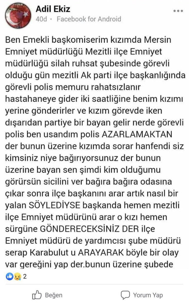 Kadın polis azarlandı özür diletildi iddiası! Mersin Valiliğinden kadın polisin intiharına ilişkin açıklama - Resim: 0