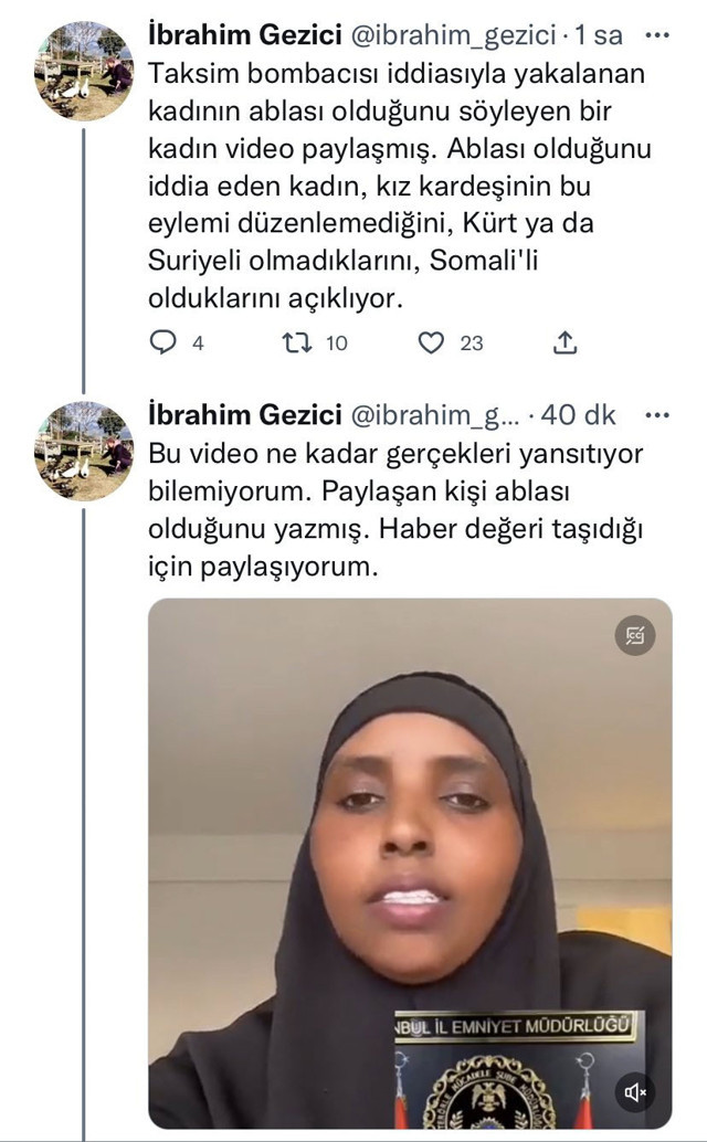 İstanbul İstiklal bombacısı Somalili mi? Ablası diye tanıttıkları videonun aslı çıktı - Resim: 2