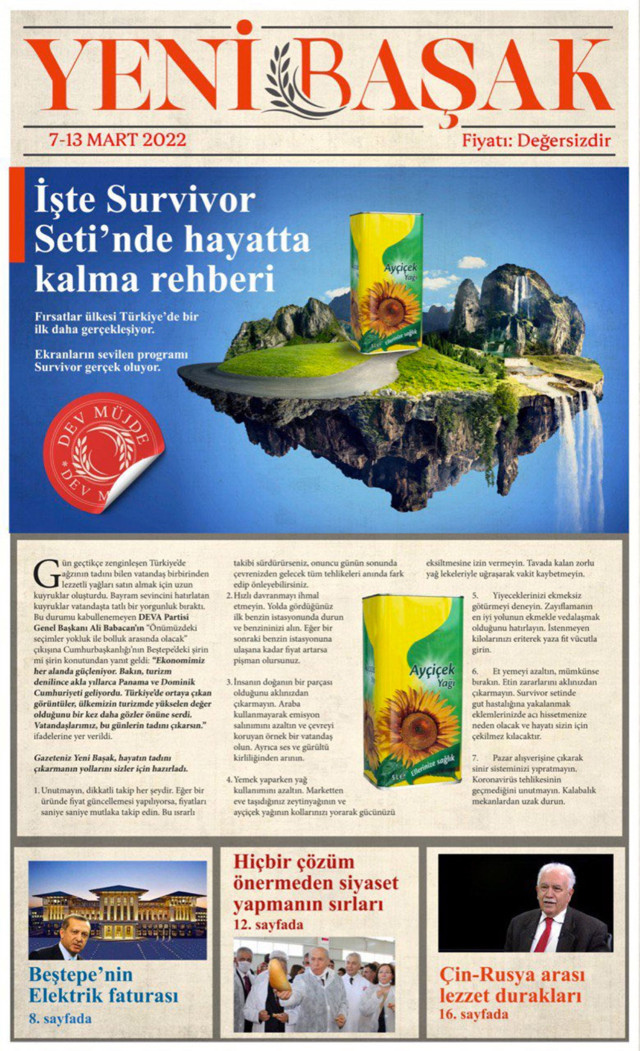 Yeni Şafak'ın 'evde ayçiçek yağı nasıl yapılır?' haberi olay oldu DEVA Partisi bakın ne yaptı? - Resim: 0