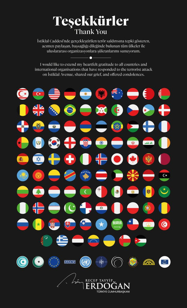 Cumhurbaşkanı Erdoğan'dan taziye teşekkürü! ABD dahil 97 devlet.... - Resim: 0