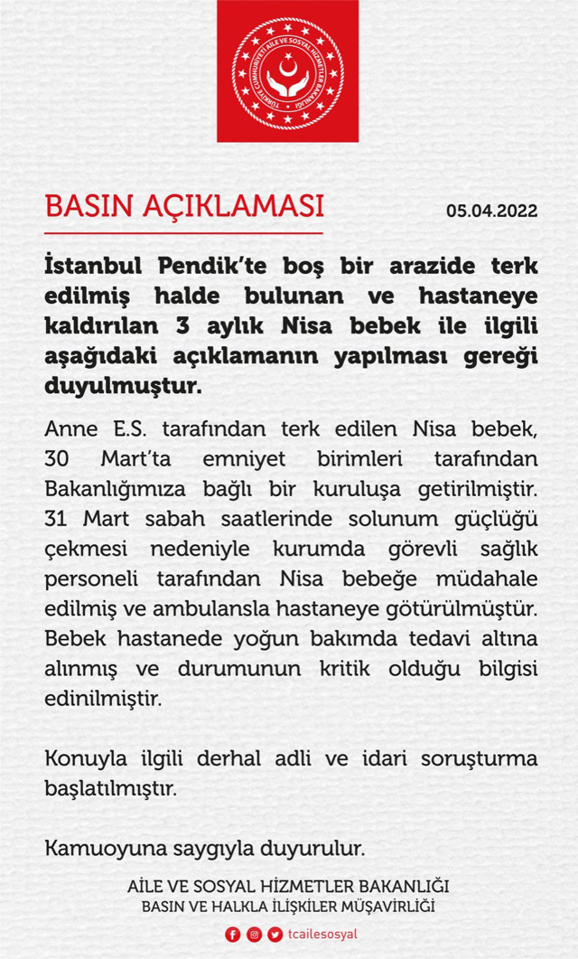 Büşra Durmaz'ın sütanne olduğu Nisa Bebek için Aile Bakanlığı'ndan açıklama! Bakımevinde ihmalden öldü - Resim: 0