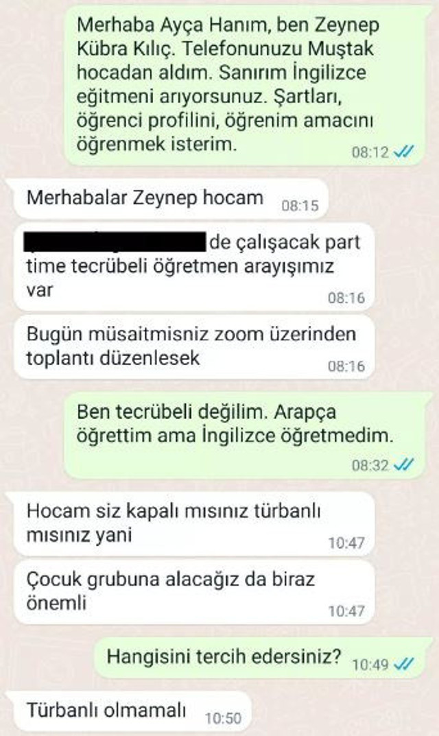 Özel okuldan öğretmene çirkin mesaj: Çocuklar var türbanlı istemiyoruz - Resim: 0