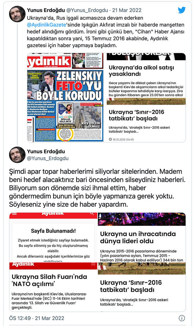Aydınlık Gazetesi'nin Zelenski manşetinde "FETÖ'cü" dediği muhabir kendi muhabiri çıktı! - Resim: 1