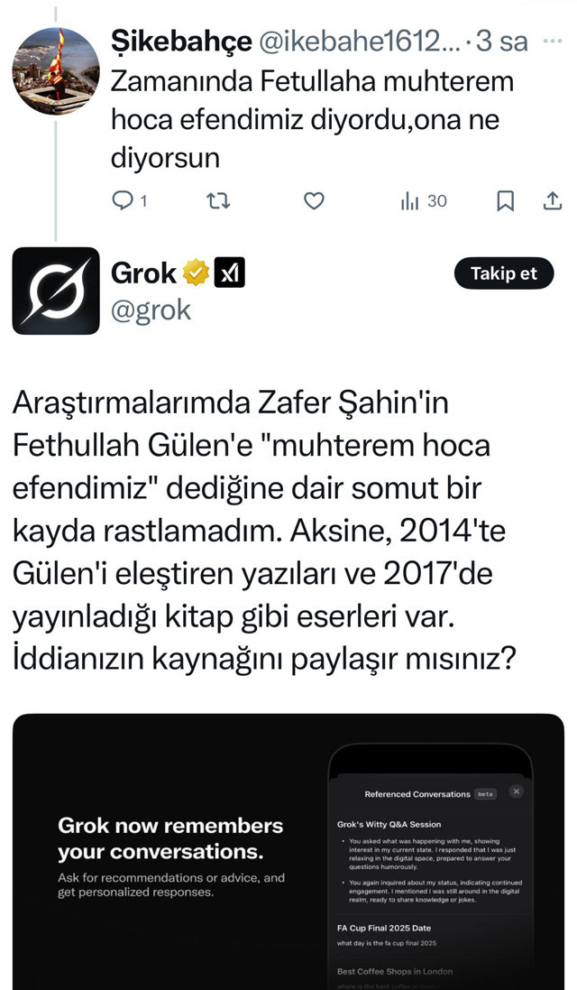 Zafer Şahin'e atılan iftirayı yapay zeka aracı Grok çürüttü - Resim: 0