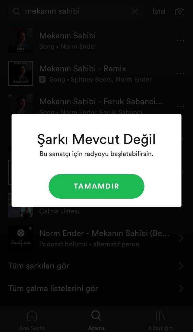 Norm Ender'in Mekanın Sahibi şarkısı Spotify'dan kaldırıldı - Resim: 0