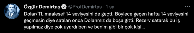 Dolar 14 lirayı aştı! Özgür Demirtaş 'ben demiştim' dedi dolar 15 TL olur mu? - Resim: 1