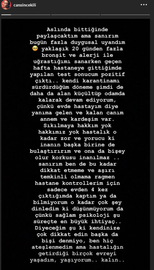 Cansın Çekili Mucize Doktor oyuncusu korona oldu böyle duyurdu - Resim: 0