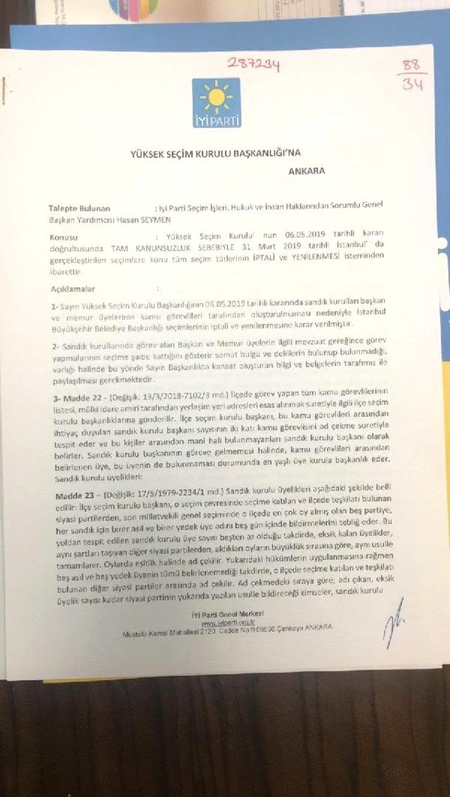 İYİ Parti de YSK'ya "Tam kanunsuzluk" iddiasıyla başvurdu! - Resim: 0