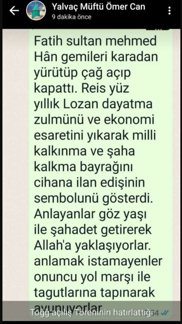 Müftü'den skandal sözler! 'Onuncu Yıl Marşı ile tagutlarına tapınarak, avunuyor' - Resim: 0