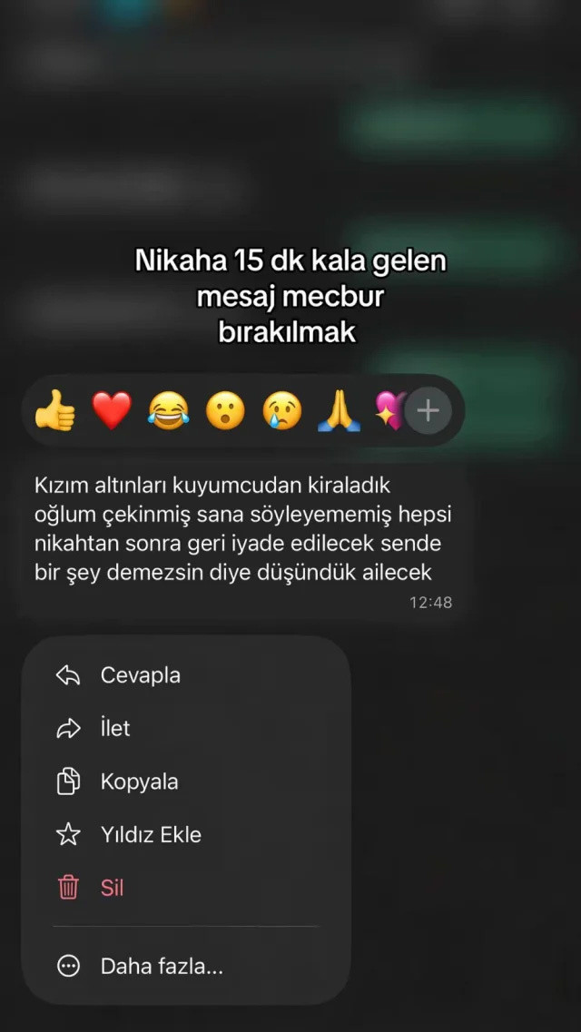 Geline büyük şok! Nikaha 15 dakika kala kayınpederin gönderdiği mesaja bakın - Resim: 0