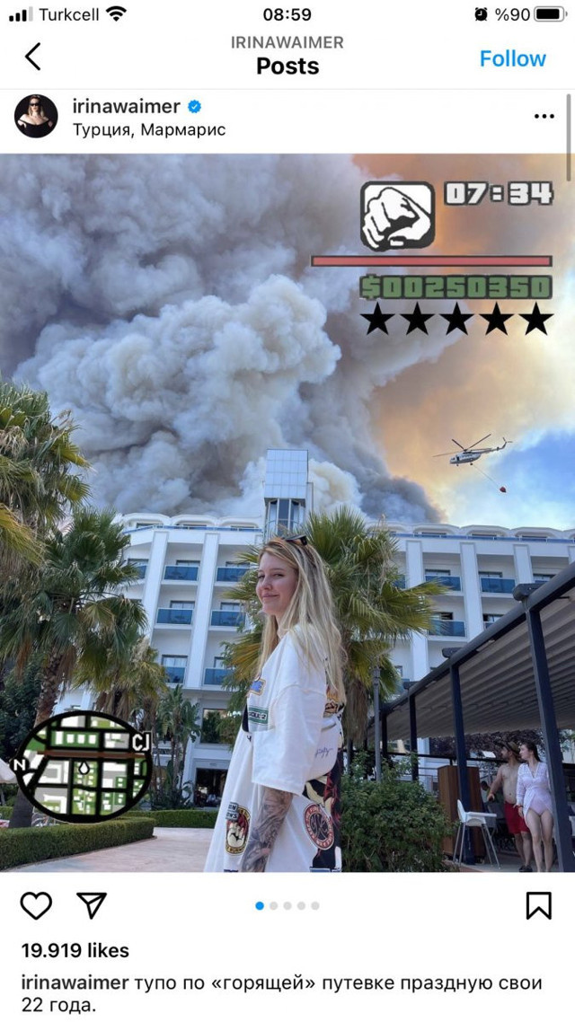 Rus şarkıcı İrina Waimer, Antalya'daki yangını alaya alan paylaşımda bulundu - Resim: 2
