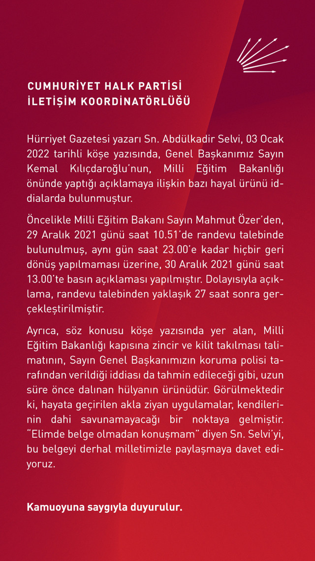 Milli Eğitim Bakanlığı'nın kapısına kilit vurulmasını Kemal Kılıçdaroğlu'nun koruması talep etmiş! - Resim: 0