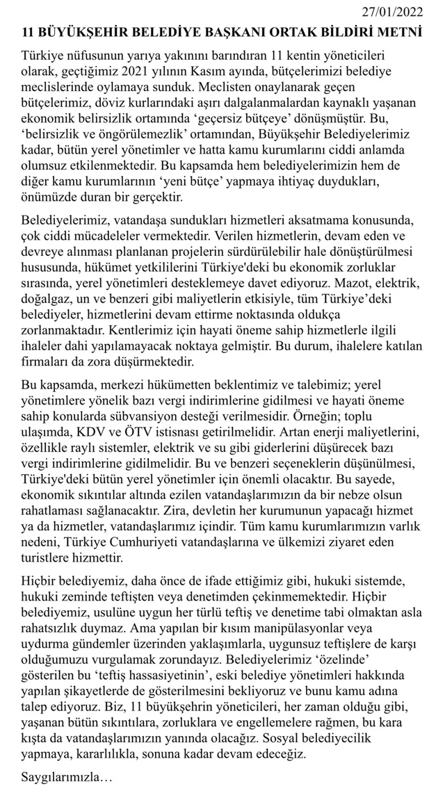 CHP'li belediye başkanlarından ortak bildiri: Teftişlere karşıyız - Resim: 0