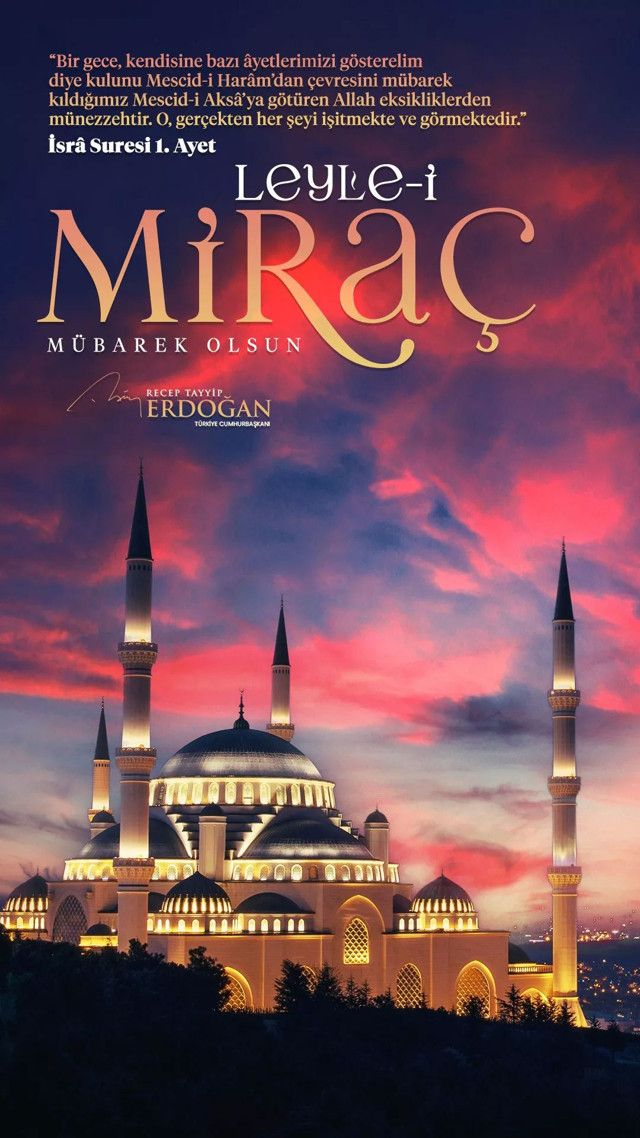 Cumhurbaşkanı Erdoğan'dan Miraç Kandili mesajı - Resim: 0