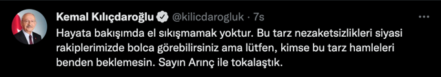 Kemal Kılıçdaroğlu, Bülent Arınç'ın elini sıkmadı iddiası! Gece yarısı görüntü yayınlayıp 'tokalaştık' dedi - Resim: 0