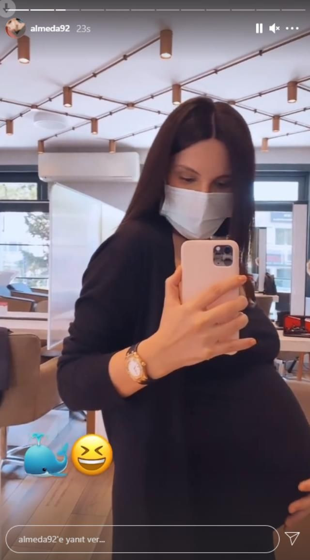 Tolgahan Sayışman'ın eşi Almeda Abazi karnı burnunda pozunu verdi beğeni yağdı - Resim: 3