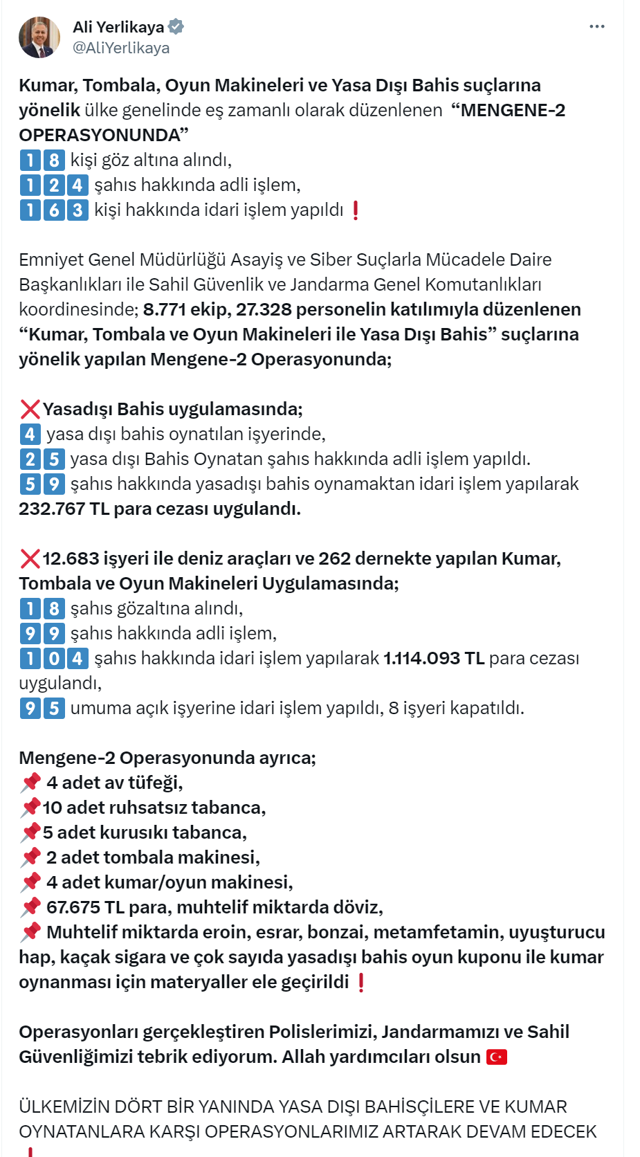 Ülke genelinde yasa dışı bahis operasyonu! Mengene operasyonunun düğmesine işte böyle basıldı - Resim: 0
