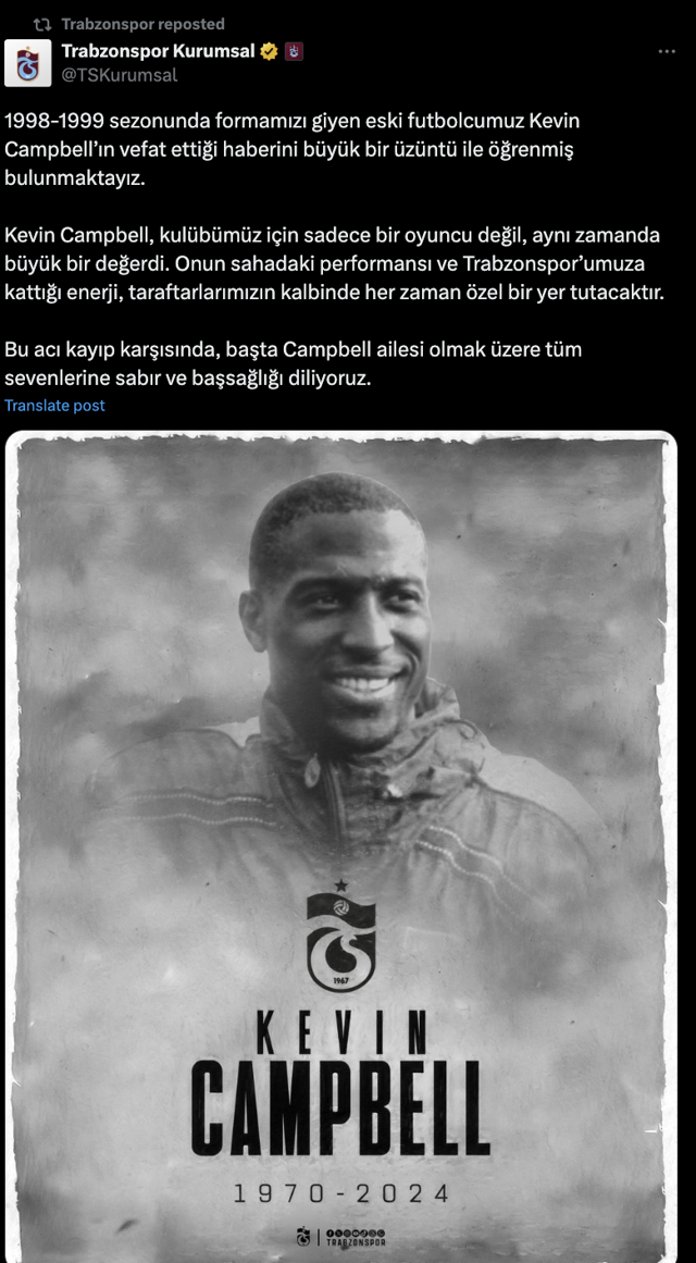 Eski İngiliz futbolcu Kevin Campbell, hayatını kaybetti - Resim: 0