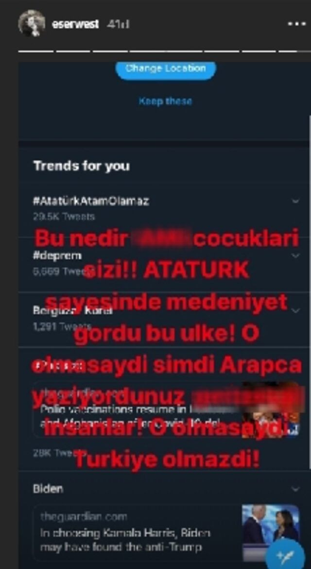 Kısmetse Olur'la tanınan Eser West Atatürk'e saygısızlığa öfke kustu küfretti - Resim: 3