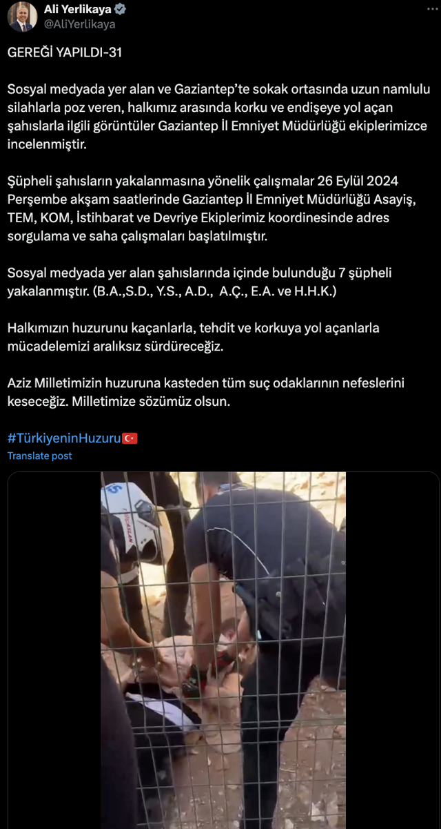 Bakan Yerlikaya 'Gereği yapıldı' başlığıyla duyurdu! Sokakta uzun namlulu silahlarla poz veren şüpheliler yakalandı - Resim: 0