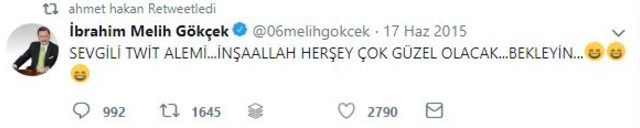 Melih Gökçek'in her şey çok güzel olacak tweeti olay oldu - Resim: 0