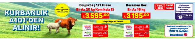 A101 kurbanlık fiyatları 2022 büyükbaş hisse fiyatları kaç para oldu? - Resim: 0
