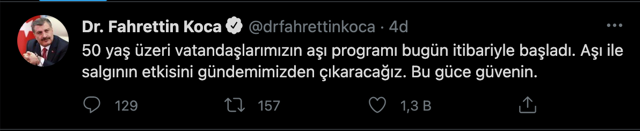 Sağlık Bakanı Fahrettin Koca duyurdu! 50 yaş üzeri aşılanmaya başlandı - Resim: 0