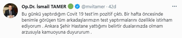 7. Olağan Büyük Kongreye katılmıştı! AK Parti Kayseri milletvekili İsmail Tamer Covid-19'a yakalandı - Resim: 0
