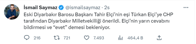 CHP'nin ilk transferi Tahir Elçi'nin eşi Türkan Elçi oldu! Diyarbakır Milletvekili oluyor Türkan Elçi kimdir? - Resim: 0