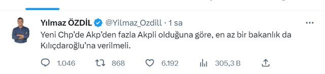 Yılmaz Özdil'den Erdoğan'a öneri: En az bir bakanlığı Kılıçdaroğlu'na vermeli! - Resim: 0