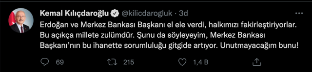 Kemal Kılıçdaroğlu'ndan Erdoğan ve Merkez Bankası Başkanı'na 'ihanet' suçlaması - Resim: 0