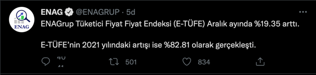 ENAG Aralık ayı enflasyonunu açıkladı! Enflasyon rekor kırarak aylık yüzde 19'u aştı - Resim: 0