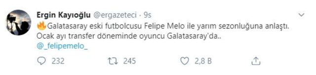 Bomba! Felipe Melo, Galatasaray'a geri dönüyor - Resim: 0