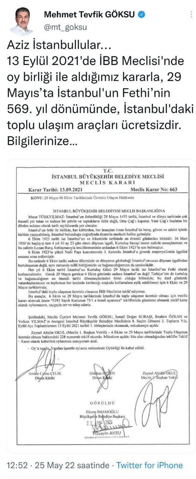29 Mayıs'ta İstanbul'da toplu ulaşım bedava olacak! Twitter'dan duyuruldu - Resim: 0
