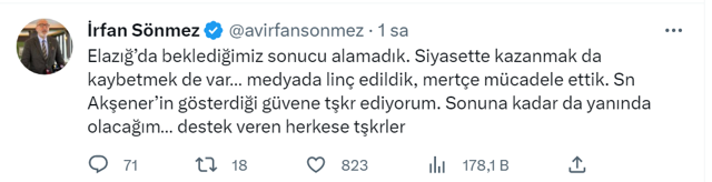 İYİ Parti Milletvekili adayı pes etti! "Yenildik! kazanmak da kaybetmek de var" - Resim: 0